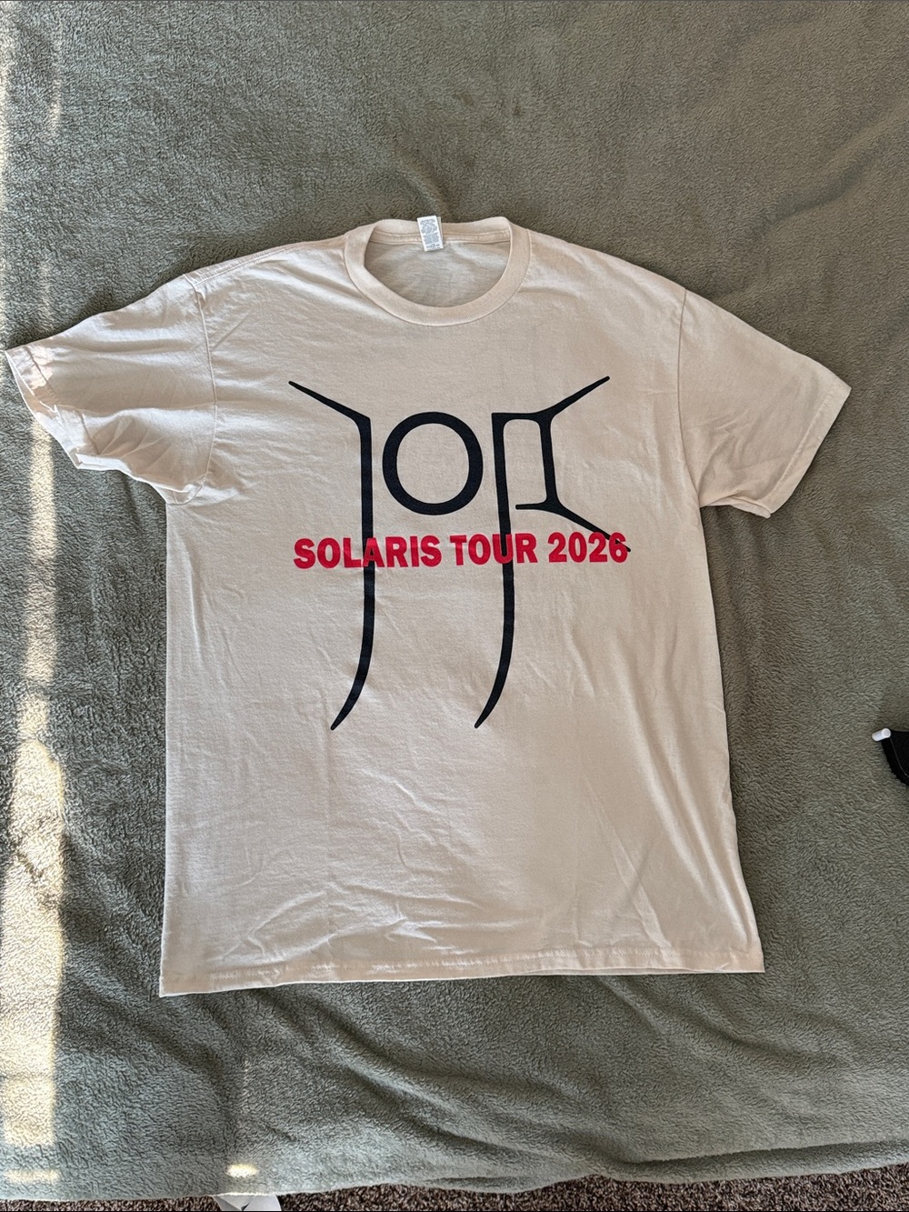 Joji Solaris Tour 2026 Graphic Tee - Cream with Red & Black Print